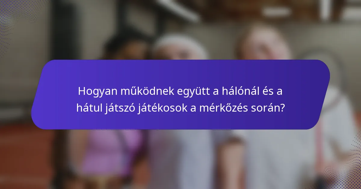 Hogyan működnek együtt a hálónál és a hátul játszó játékosok a mérkőzés során?