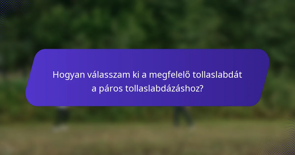 Hogyan válasszam ki a megfelelő tollaslabdát a páros tollaslabdázáshoz?